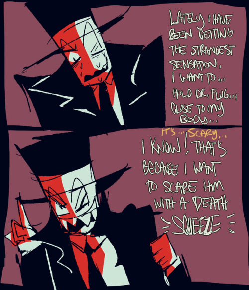 dr-glug-glug:  Black Hat and hugs! inspired by this lol: http://clownsounds.tumblr.com/post/162191097452/im-fuckin-gay-haha-this-is-kind-of-an-art-trade 
