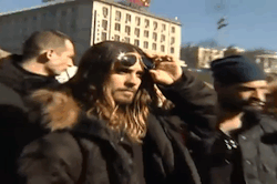 lovefrommars:  Tomo and Jared in Kiev centre.   wooo!
