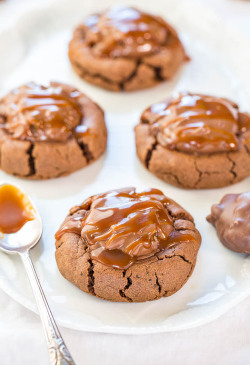 fullcravings:  Chocolate Peanut Butter Turtle Cookies  mmm