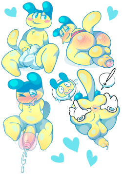 tentabatdraws:  I’m not a Mametchi! Ura Mametchi!    (Characters are 18+; Just cartoony, blob-y proportions here!)  