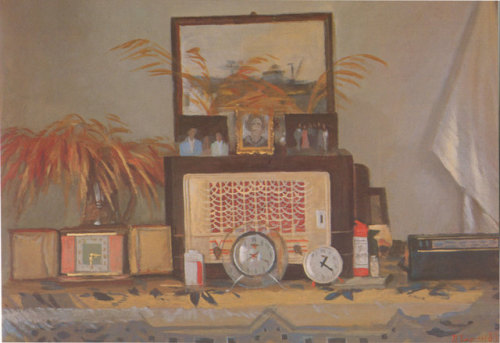 The sailorman&rsquo;s room   -    Pavlos Samios, 1985Greek, b.1948-gouache on card , 70 x 98 cm. (27