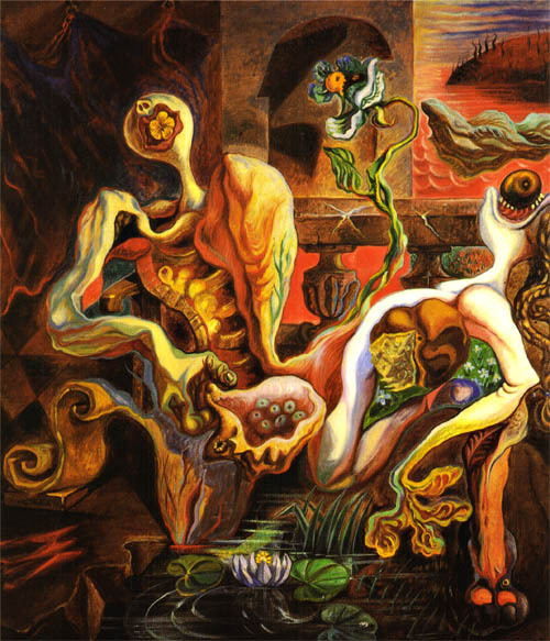 artist-masson: The Metamorphosis of the Lovers, 1938, Andre MassonMedium: oil