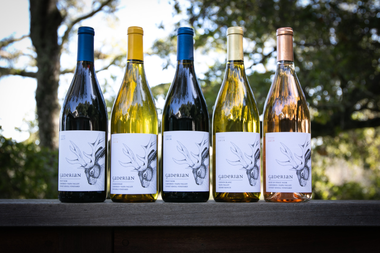 The current lineup of my wine: 2017 Sunset Knoll Pinot Noir, 2018 Invisible Vineyard Chardonnay, 2018 Sunset Knoll Pinot Noir, 2018 Henry Ranch Chenin Blanc and 2019 Rosé of Pinot Noir. Visit www.gaderianwines.com for more info!