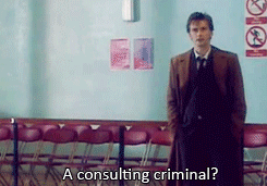 thewanderinggod:Sherlock AU (feat. David Tennant as Sherlock, Billie Piper as Joan Watson, and John 