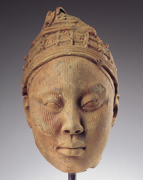 historyarchaeologyartefacts: Ife terracotta head, possibly of a king, Yoruba people, Nigeria 12th-1