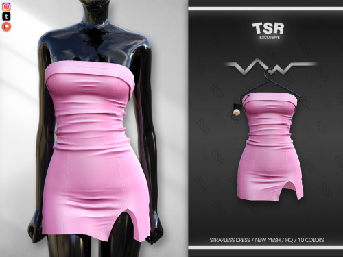 STRAPLESS DRESS BD65410 ColorsAdult-Elder-Teen-Young AdultFor FemaleCompatible with HQ mod--New Mesh