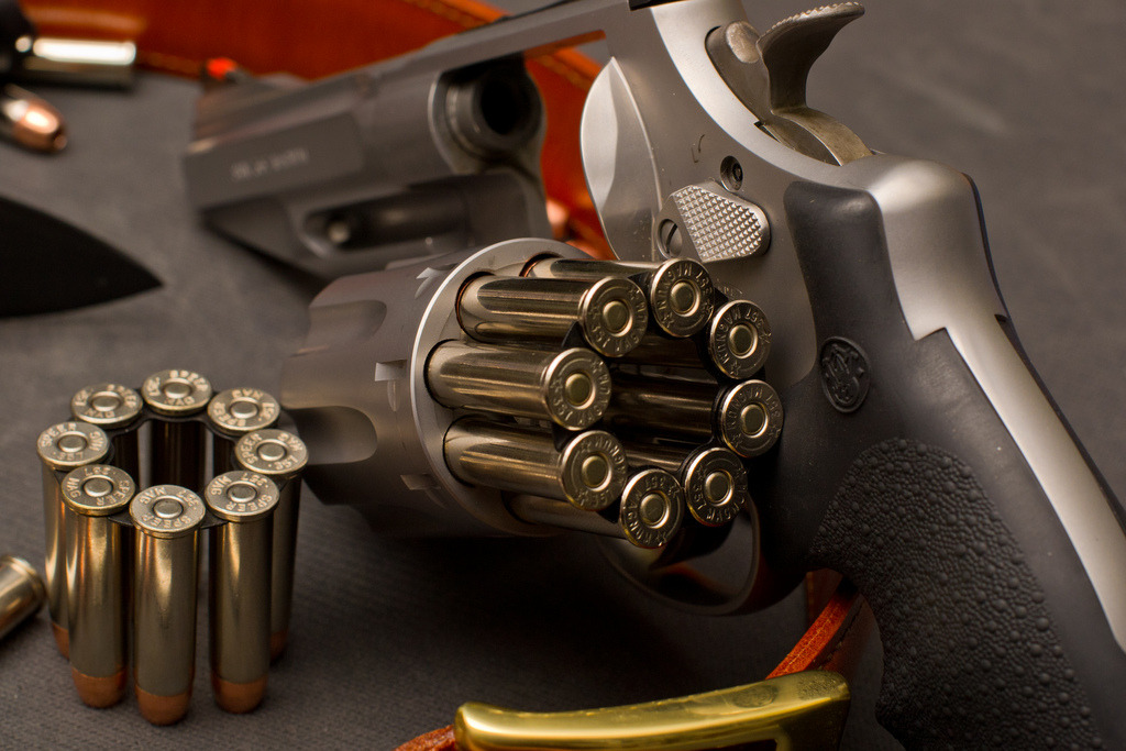 house-of-gnar:  Smith and Wesson M627 Pro Series .357 Magnum with Surefire E2D (light)