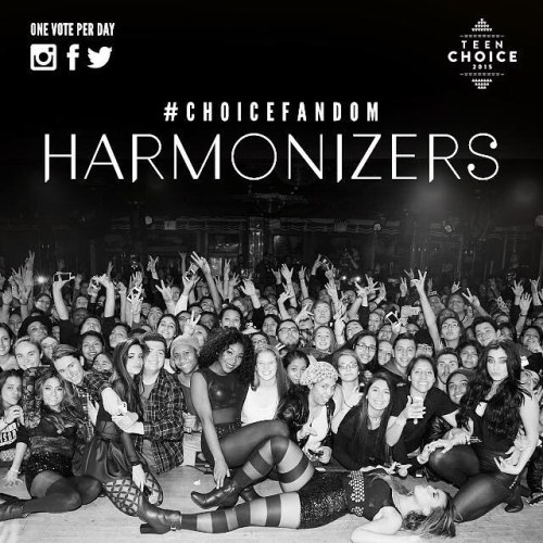 Our #TeenChoice for #ChoiceFandom is the #Harmonizers!! Y'all amaze us EVERY SINGLE DAY by fifthharm