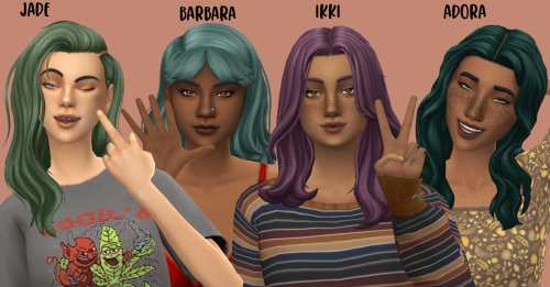 witheringscreations: All Arenetta Hairs Recolored in AMPified40 add-on swatches in omicient’s 