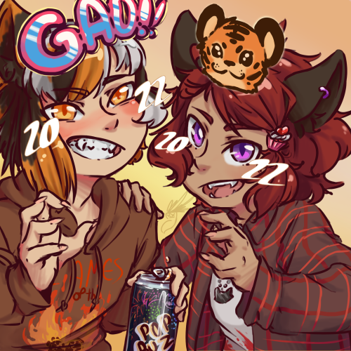 Happy new year!!! I don’t have any tiger OCs but I do have two cute catboys!My Insta/Twitter: @ zomb