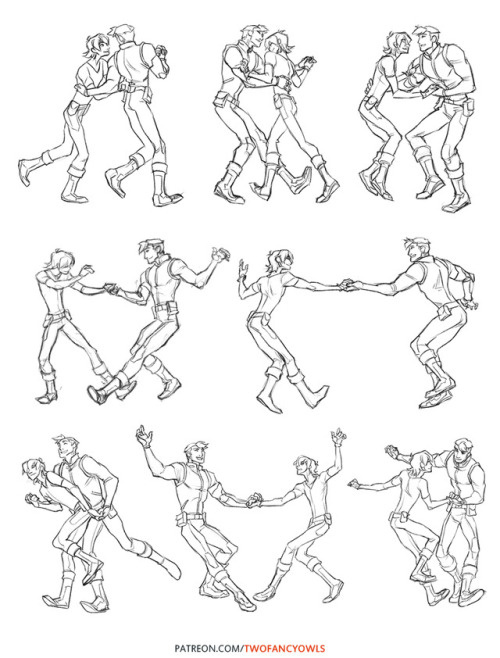 gentlemandeerlord:Some teenie little sheith swing dancing sketches I did last month! Click for more 