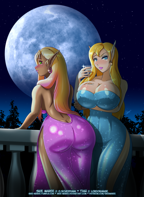 skie-maree:   Commission for  Lordorange with his OC “Tiah” and my “Skie”.A little bit more cartoony this time and ot very realstic but I guess it still offers a nice view. Like my work? Please support me on Patreon!