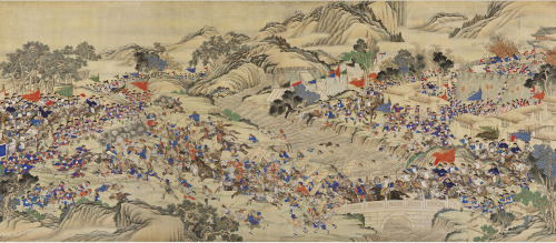 Regaining the Provincial Capital of Ruizhou, Taiping Rebellion Painted by Wu Youru in 1886.Click on 