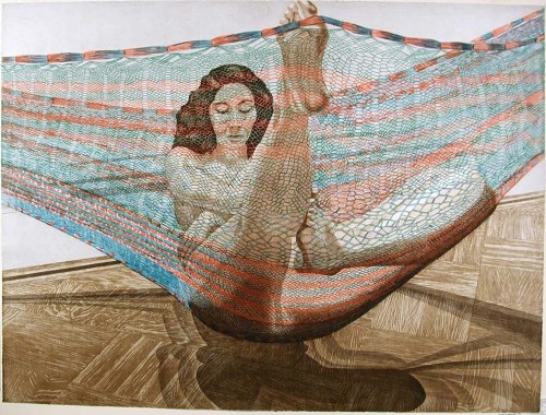 cavetocanvas: Philip Pearlstein, Nude in Hammock, 1983