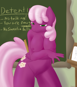 datcatwhatponiponi:  And here’s the better version. Man she has an ornate chalk board.   &ldquo;No, Sweetie Belle&rdquo; That keeps making me giggle xD