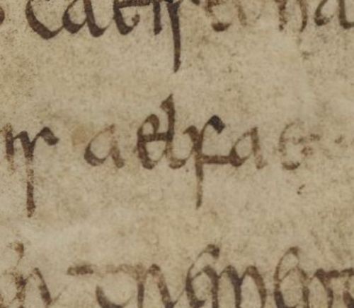 Earliest written reference to an Elf - ælf.  Anglo Saxon,  Royal Prayer Book.  Royal MS 2 A XX, foli