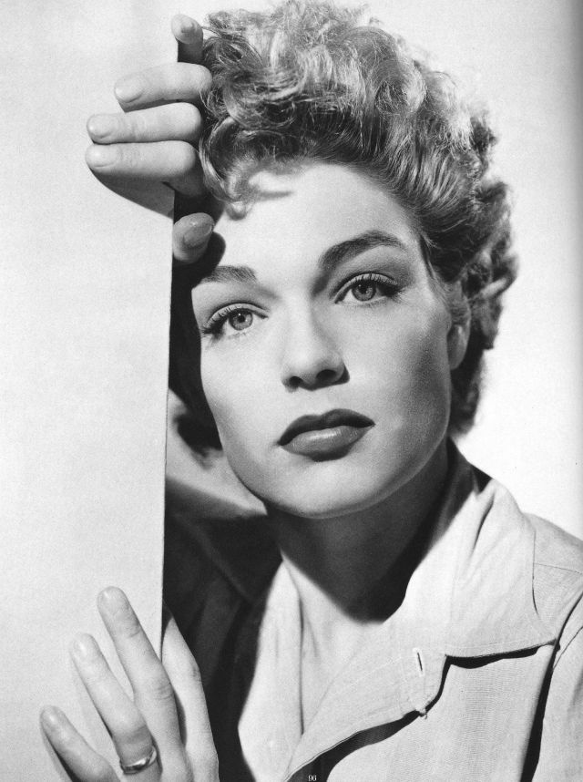 Photos of Simone Signoret in the 1940s and ’50s.