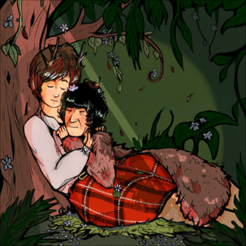 @the&ndash;highlanders happy egg day!!! I hope u likeeee it. &lt;3selkie AU Jamie n Two having a pea