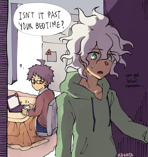 kanatakkun: The domestic AU where Hajime & Nagito adopts chiaki is a blessing bc I can make this