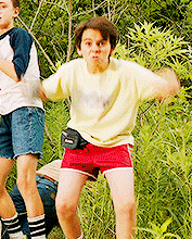 wvattoleff:it meme: [¼] outfits → eddie’s red shorts + yellow christine shirt (feat. the Fanny Pack)