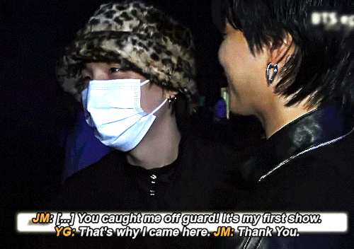 Yoongi Visiting JImin To Support Him For His Debut Solo Stage