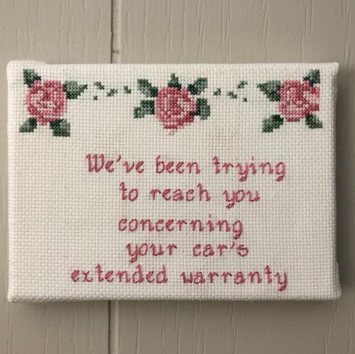 somediyprojects: Scam Likely stitched and designed by Hoop_thereit_is.Text reads: We&rsquo