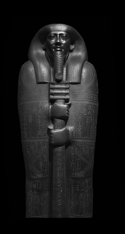 egypt-culture:  The sarcophaugus lid of Ibi, the chief steward of the Divine Adoratrice of Amun, Nitocris. (reign of Psamtik I) From the Egyptian Museum of Turin.