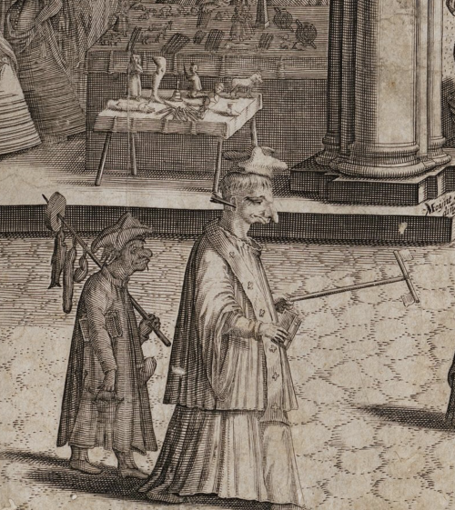 Anti-Catholic engraving (1605). Detail.