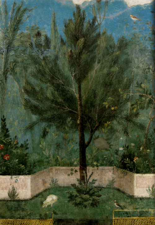 mad-moiselle-bulle:Villa Livia at Prima Porta, illusionistic fresco of a garden view in the Triclini