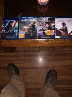 Unloaded 20k lbs off a moving truck and fresh shower.. movie marathon time to remember the fallen and their sacrifices