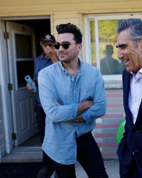 DAN LEVY photographed on the set of Schitt’s Creek by Cole Burston for The Los Angeles Times on June
