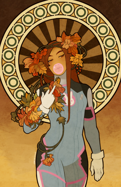 karshilicious:Inspired by The Trappistine by Alphonso Mucha