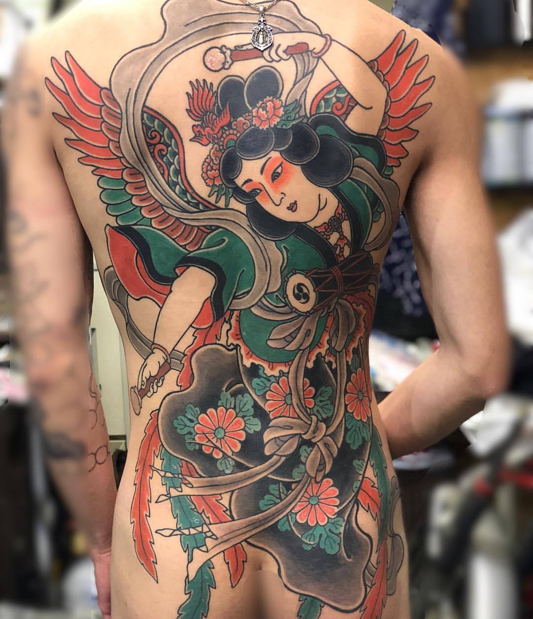 Gasen Tat2 羽衣 刺青 羽衣天女 迦陵頻伽 タトゥー Tattoo