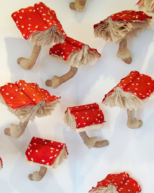 archiemcphee:  Look closely, these frilly mushrooms are made of books. Although they look like something Alice might’ve encountered during her adventures in Wonderland, they’re the creation of Chicago-based visual artist Melissa Jay Craig. Entitled