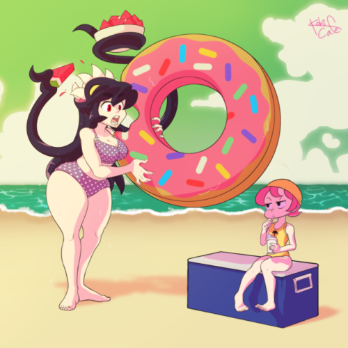 kohi-cafe:Filia and Umbrella enjoying some beach-time