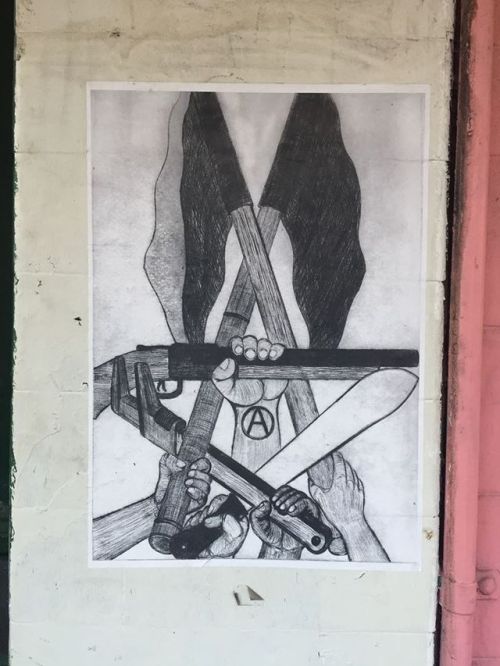 Some of the many anarchist posters seen around Sydney