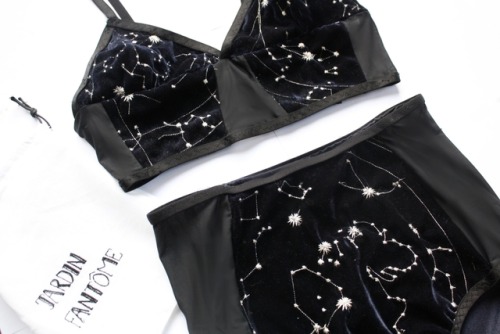 sosuperawesome:Embroidered Constellation Lingerie, by Jardin Fantôme on EtsySee our ‘lingerie’ tag