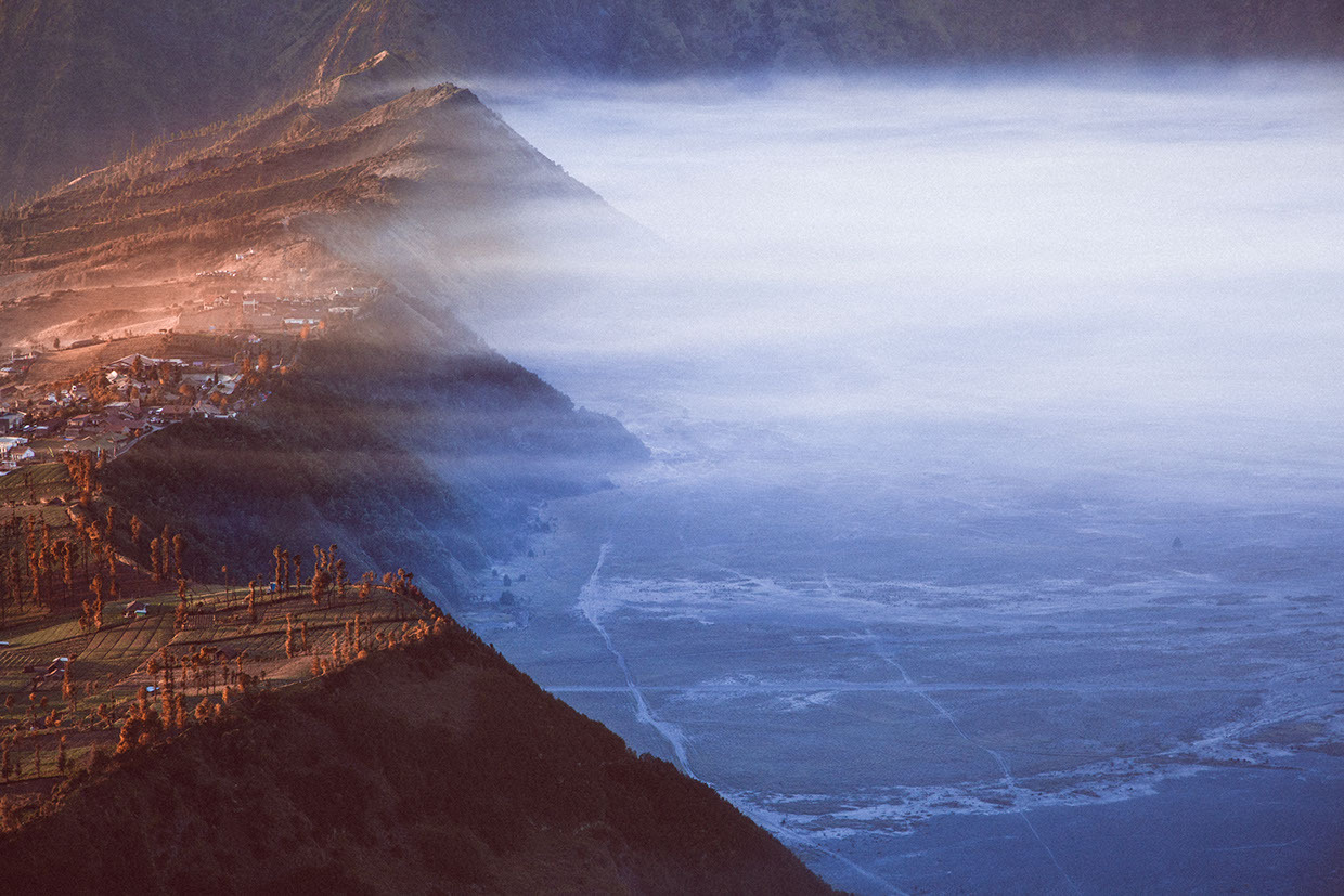 landscape-photo-graphy:  Indonesian Volcano With Beautiful Blue Rivers of Molten