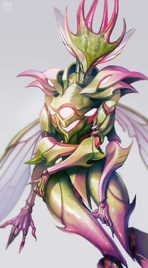 steelsuit:  Leaf queen’s right hand. a pastel bug! :D