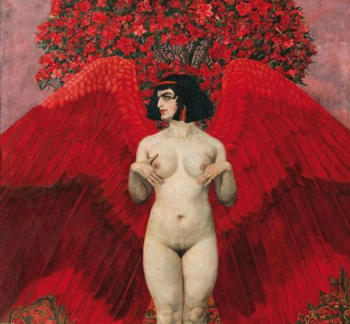 Red Angel, Karl Mediz, 1902. #karlmediz #redangel #1902 #1900s #roterengel #painting #symbolist #win