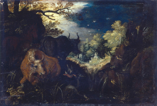 Landscape with Orpheus Charming the Animals, by Roelant Savery, Accademia Carrara, Bergamo.