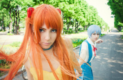 akumeno:  Asuka and Rei cosplay by *Kawaielli