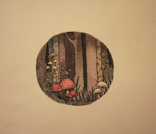 madysonfreeman: in the woods 2013 watercolor and micron pens