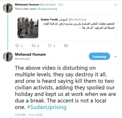 joecrow: lev-bronsteins-ghost: Some #SudanUprising updates, June 3rd 2019 Shit is heating up, lads M