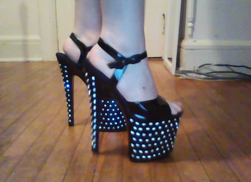 adeadlydame: Got to walk through that door, like before. High high heels on a hardwood