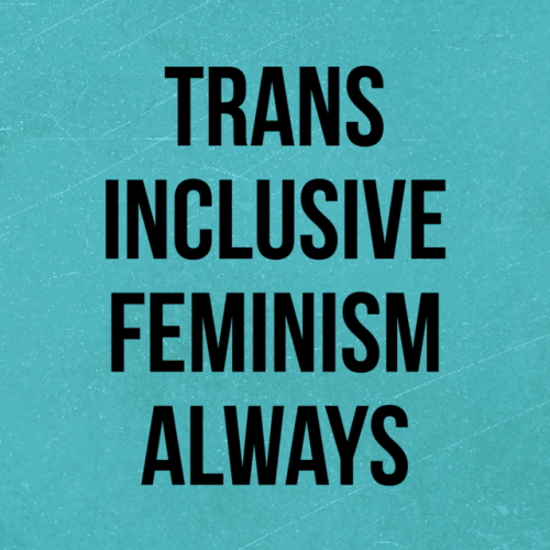 genderqueerpositivity:(Image description: the words “trans inclusive feminism always” in