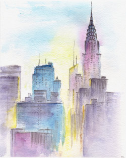 canvaspaintings:  New York city at sunset.