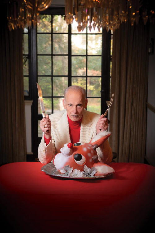 blondebrainpower:John Waters and Rudolph the Red Nosed Reindeer By Todd Franson