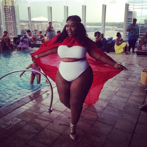 ntbx:  cooolasssluusshhh:  vivalalexii:  blackandcurvy:  planetofthickbeautifulwomen2:Plus Model Nedra Phillips @ The TCFSwim Pool Party and Fashion Show May 2015 wearing a G’wan By Charon “Trina” Bikini Top And High Waist Bottoms W/ “Lady”