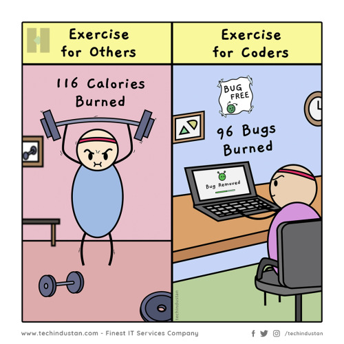 We don’t burn caloriesWe burn bugs 

🔥💪 #Coderslife#coding#programming#programming humor#Programming Tips#programming jokes